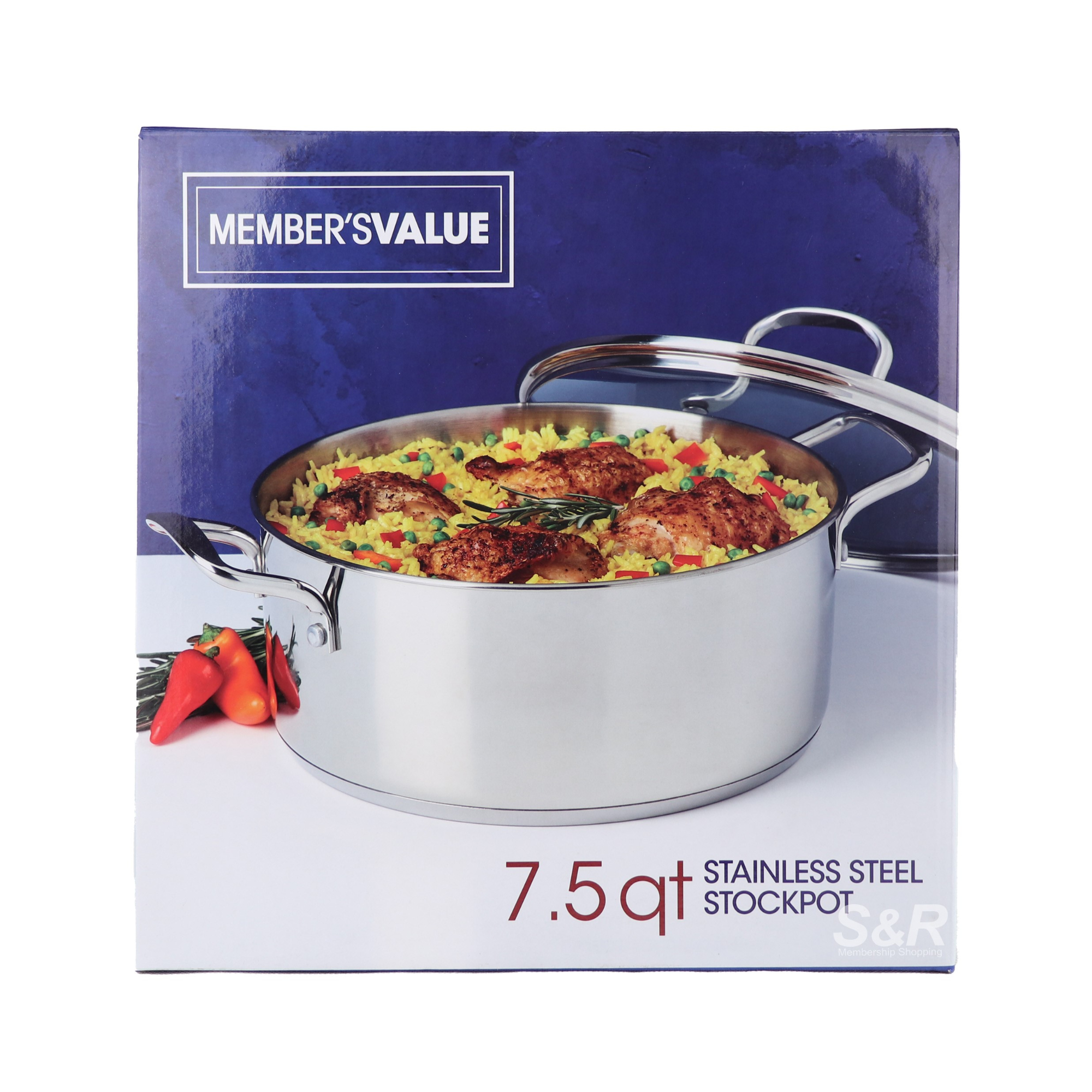 Member's Value 7.5Qt Stainless Steel Stockpot 2pcs